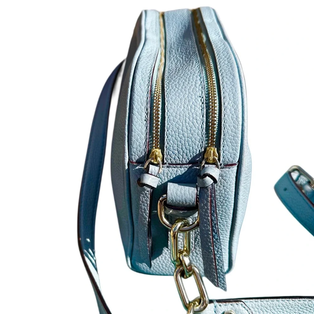 KATE SPADE Mulberry Street Darian Light Blue Pebbled Leather Zip Crossbody Chain - Picture 4 of 16